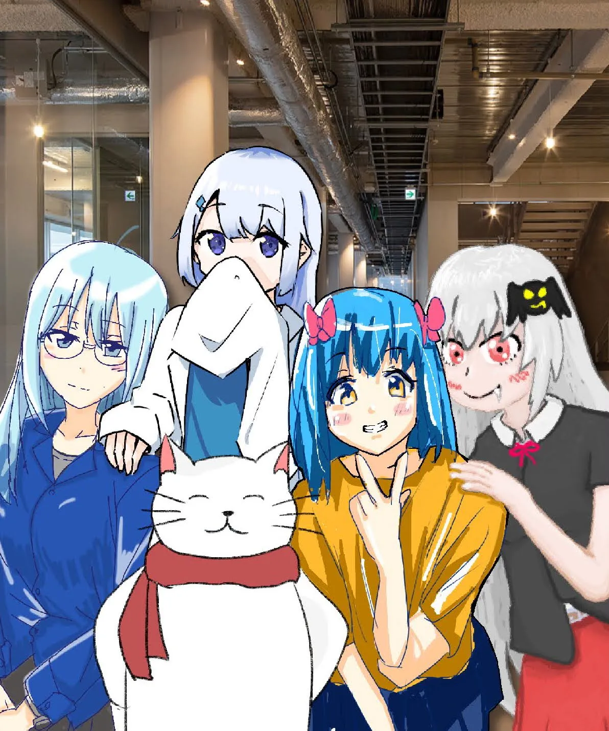 でじこんちゃんと、創作連合のお友達